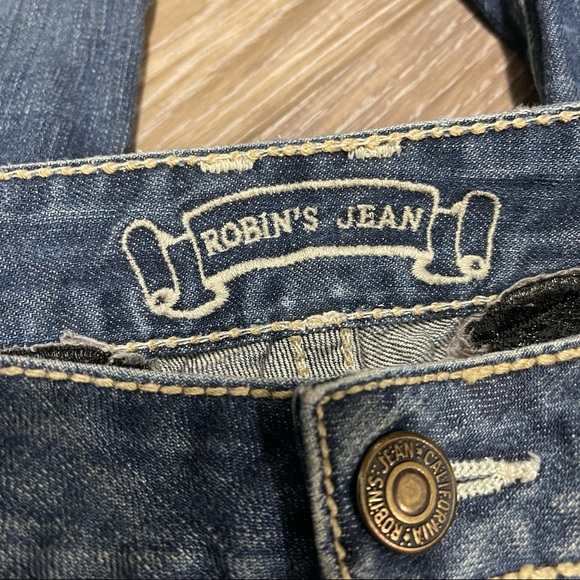Robin’s Jeans embellished distressed straight leg jeans size 40 x 34 - Picture 6 of 11